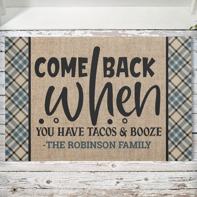 Paillasson Nom Personnalisé Revenez Quand Vous Avez Tacos Boz (Créateur téléchargé)