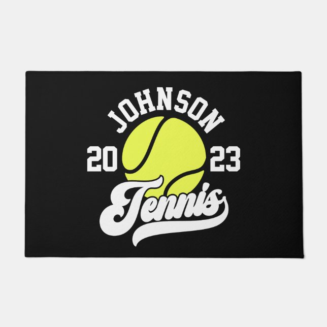 Paillasson NOM Personnalisé Tennis Lecteur Racket Ball Court (Devant)