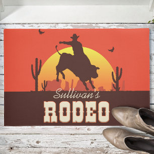 Paillasson NOM personnalisé Western Cowboy Bull Rider Rodeo