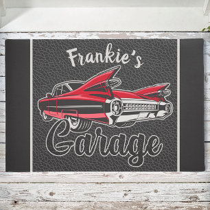 Paillasson NOM Rétro Red Caddy Vintage Classic Car Garage