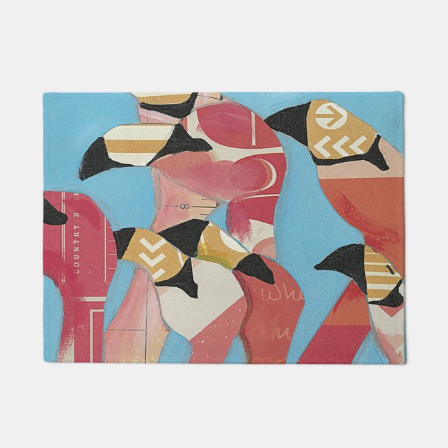 Paillasson Nombre de Flamants roses (Devant)