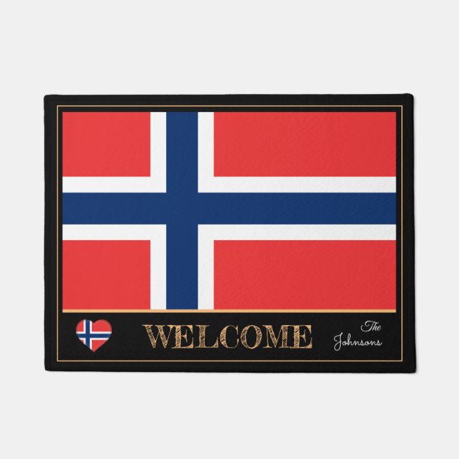 Paillasson Norvège et Norvège Pavillon de famille/sports Bien (Devant)
