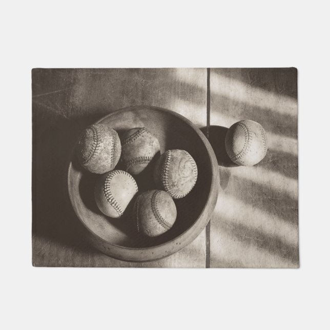 Paillasson Nostalgie du baseball - Baseballs (Devant)