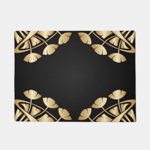 Paillasson nouveau d'art, deco, or, noir, chic, élégant,