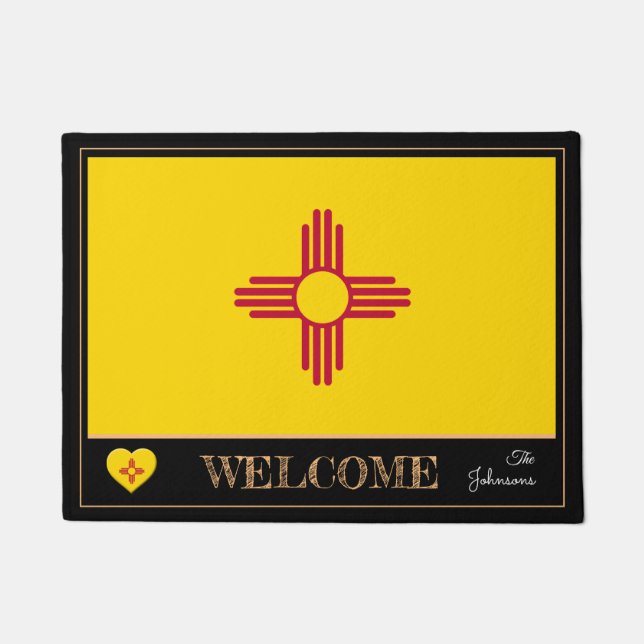 Paillasson Nouveau-Mexique et Nouveau-Mexique Drapeau mat/spo (Devant)