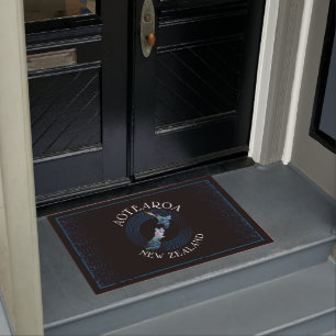 PAILLASSON NOUVELLE ZÉLANDE CARTE ROGNES PAUA DOORMAT