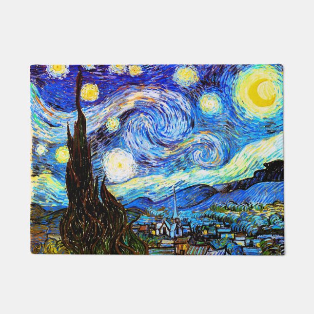 Paillasson Nuit étoilée (F612) Van Gogh Art (Devant)