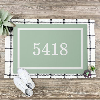 Paillasson Numéro d'adresse personnalisée Sage Green