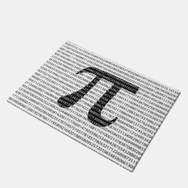 Paillasson Numéro noir d'origine pi jour symbole mathématique (Incliné)
