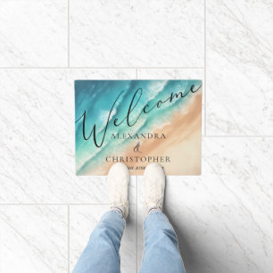 Paillasson Ocean Beach Cute Signature été Bienvenue