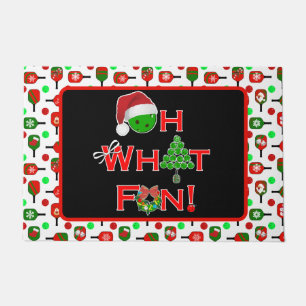 Paillasson Oh What Fun Christmas Pickleball Red Green Paddles