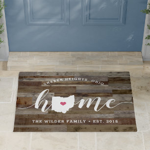 Paillasson Ohio Home State Style personnalisé bois