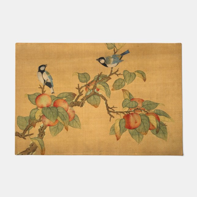 Paillasson Oiseaux Et Fruits Chinois Orientaux (Devant)