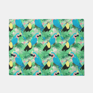Paillasson Oiseaux exotiques modernes et feuillage Design tro