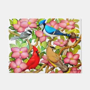 Paillasson Oiseaux sauvages colorés mat d'art