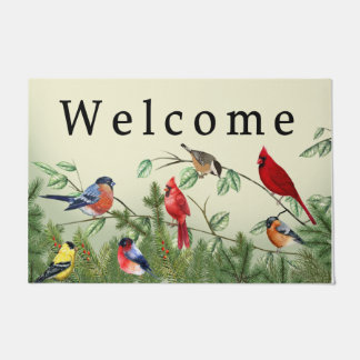 Paillasson  Oiseaux Sur Le Mat De Porte D'Arbre, Mat De Porte
