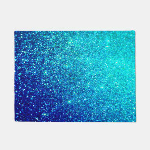 Paillasson Ombre de brillance bleue brillante Turquoise coule