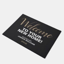 Open House Door Mat - Bienvenue Nom personnalisé