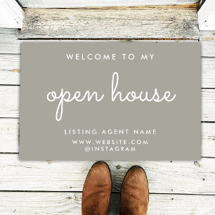 Paillasson Open House Immobilier Bienvenue Réallier gris chau