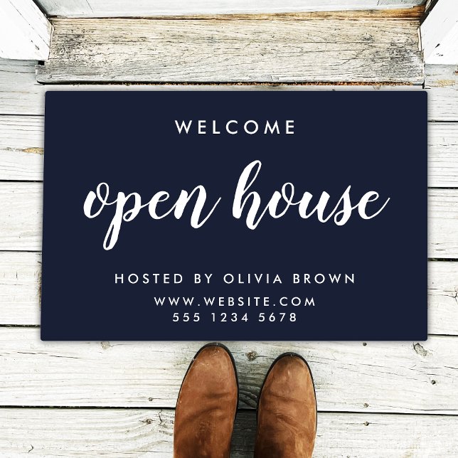 Paillasson Open House Real Estate Navy Blue Realtor (Créateur téléchargé)