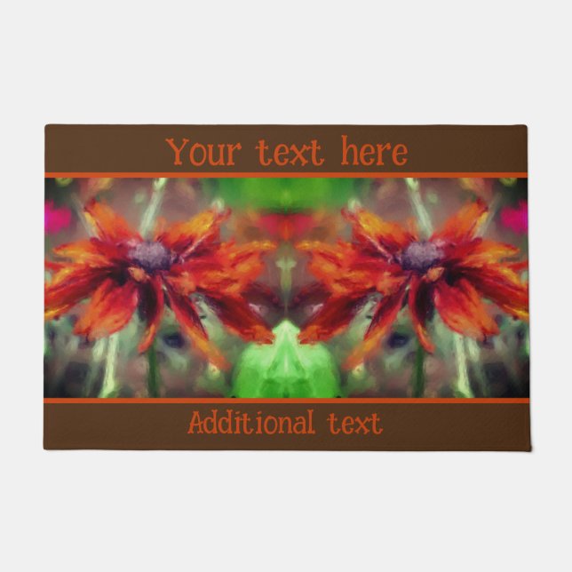 Paillasson Orange Black Eyed Susan Flower Art personnalisé (Devant)