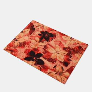 Paillasson Orange brûlée florale vintage