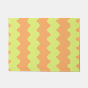 Paillasson Orange Lime Wavy Stripe Bold Moderne Entryway