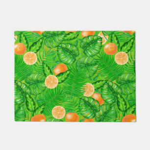 Paillasson Oranges et feuilles tropicaux