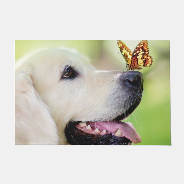 Paillasson Oreiller À Lancer Du Labrador Et Du Papillon (Devant)
