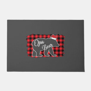 Paillasson Ours de Noël Ours de Noël Rouge Plaid Buffalo Fam