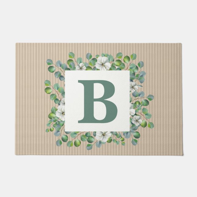 Paillasson Paillon de monogramme Eucalyptus (Devant)