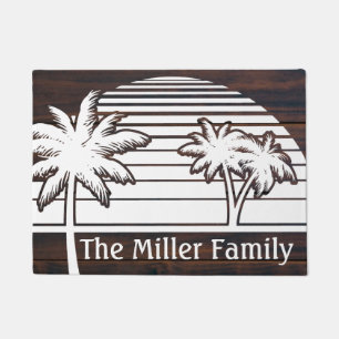 Paillasson Palm Tree Sunset Nautical Beach House Doormat