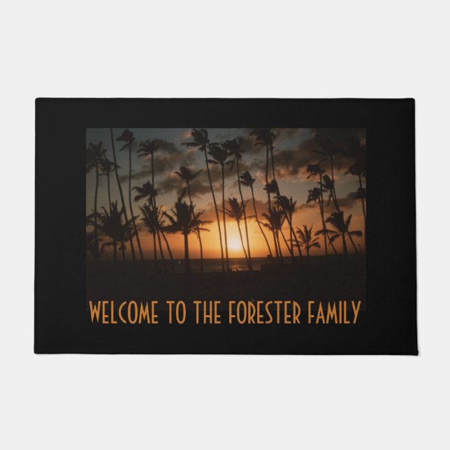Paillasson Palm Trees Doormat avec (ou sans) votre nom (Devant)