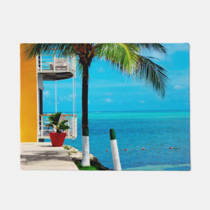 Paillasson Palmier à la cour d'une Chambre par la mer