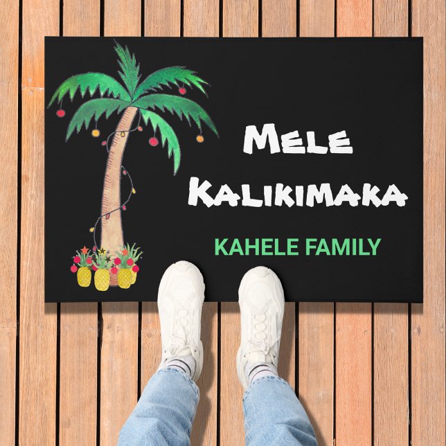 Paillasson Palmier de Noël personnalisé Mele Kalikimaka (Créateur téléchargé)