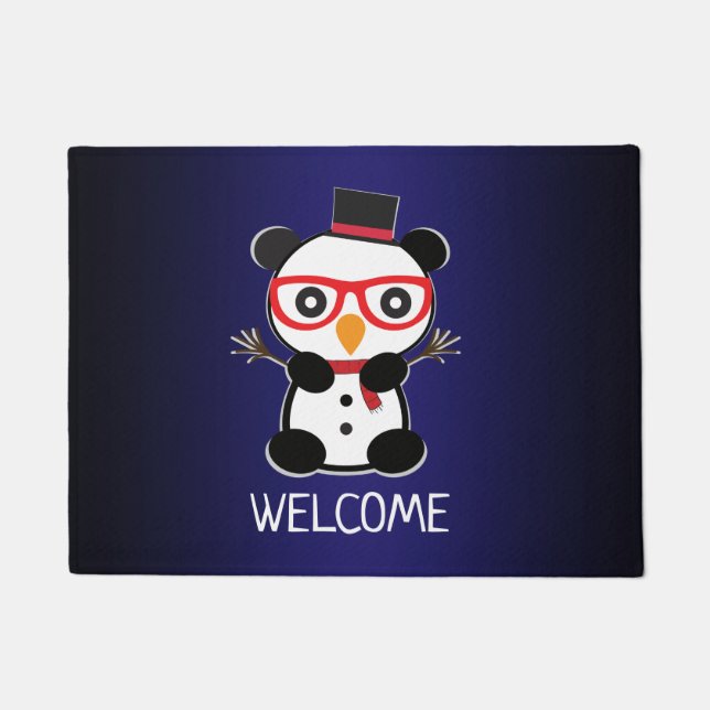 Paillasson Panda Bear Noël - Snowman Panda Bear (Devant)