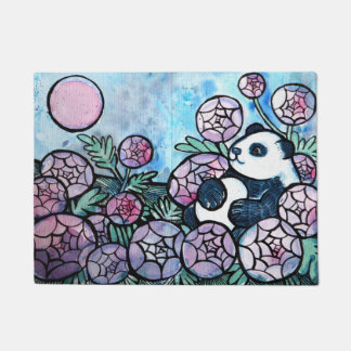 Paillasson Panda Ours Violet Fleurs Amateurs de la nature
