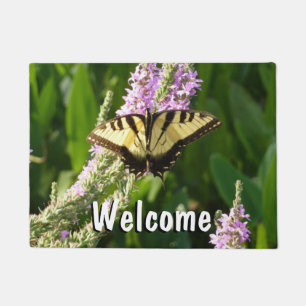 Paillasson Papillon à queue d'hirondelle sur des fleurs sauva