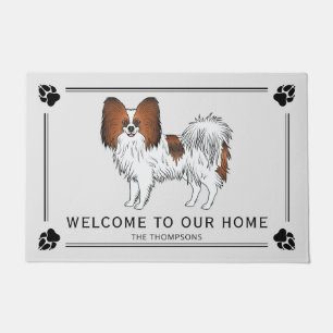 Paillasson Papillon Rouge Cute Dog Avec Texte Personnalisé