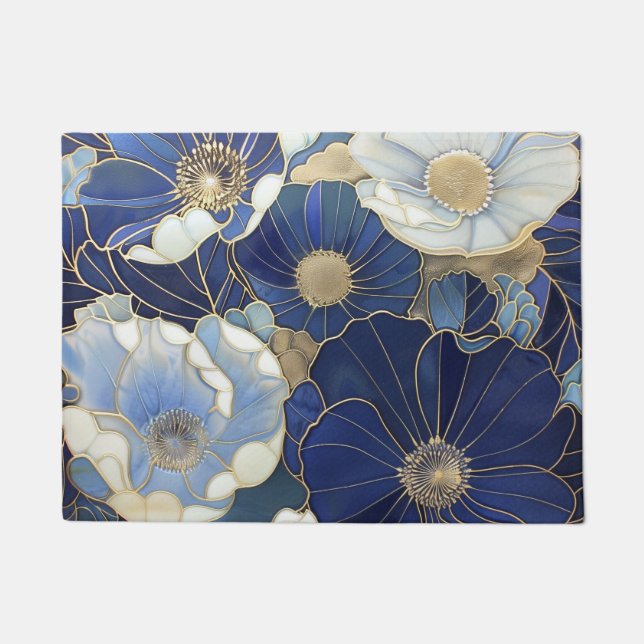 Paillasson Papillons bleus Vintages inspirés (Devant)