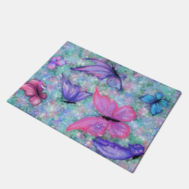 Paillasson Papillons rose pourpre mat (Incliné)
