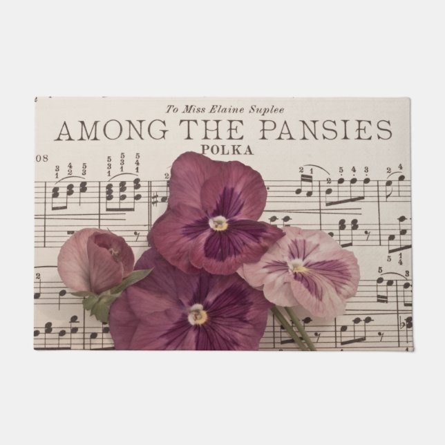 Paillasson Parmi Les Pansies  (Devant)
