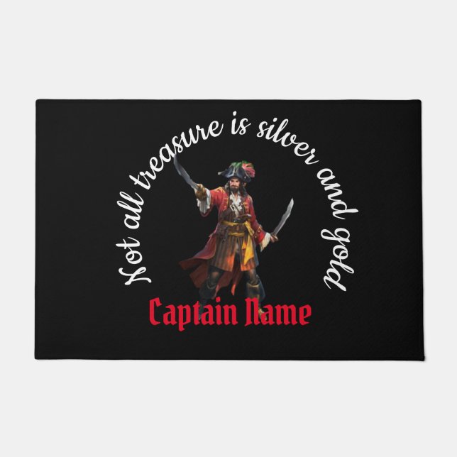 Paillasson Parti pirate du nom du capitaine (Devant)