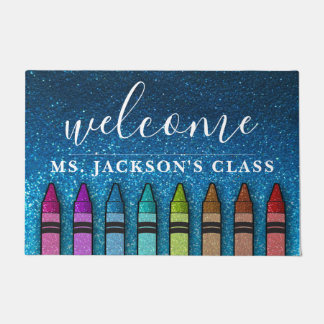 Paillasson Parties scintillant arc-en-ciel Crayons École de c