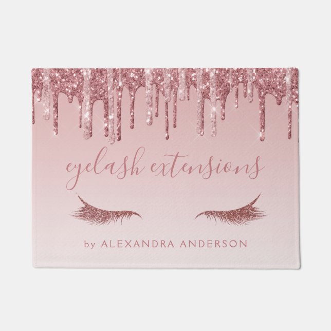 Paillasson Parties scintillant or rose et micro-lame étincela (Devant)