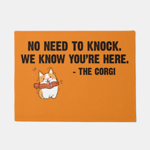 Paillasson Pas besoin de frapper le corgi