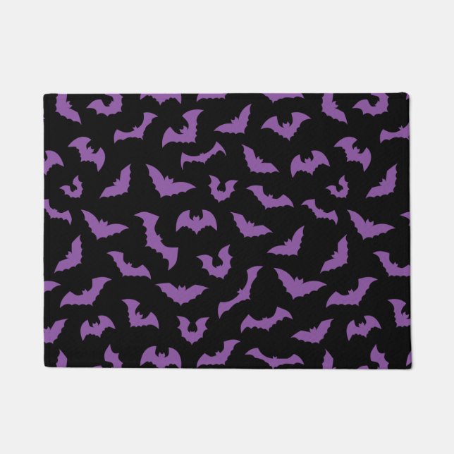 Paillasson Pastel goth éffrayante chauve-souris violette noir (Devant)