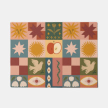 Patchwork céleste bohémien avec symboles mystiques