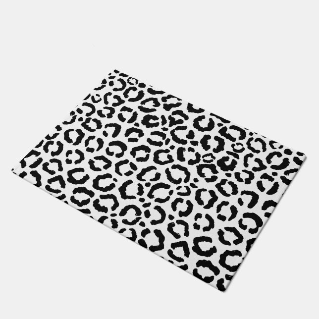 Paillasson Patteries du Black White Leopard animal (Incliné)
