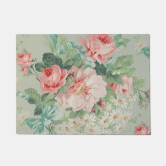 Paillasson Pays Français Vintage Choux Roses